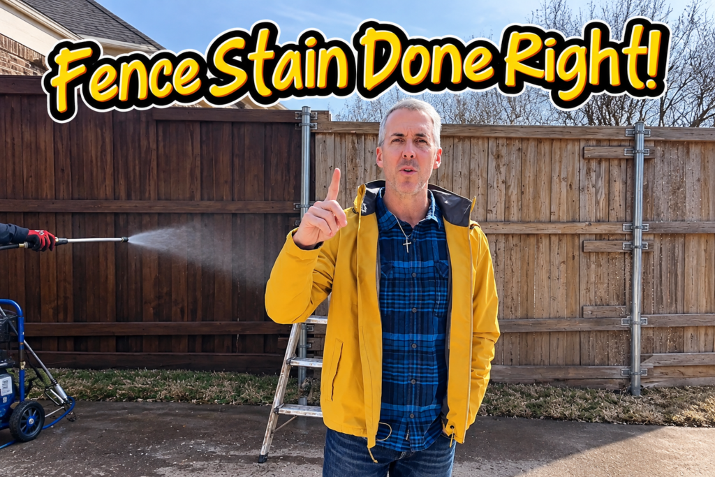 Fence staining and sealing service by Awesome Roofing in Frisco, TX